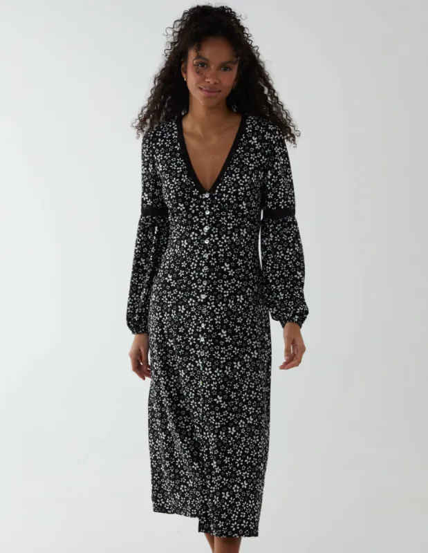 Lace Trimmed Midi Dress sold by Blue Vanilla