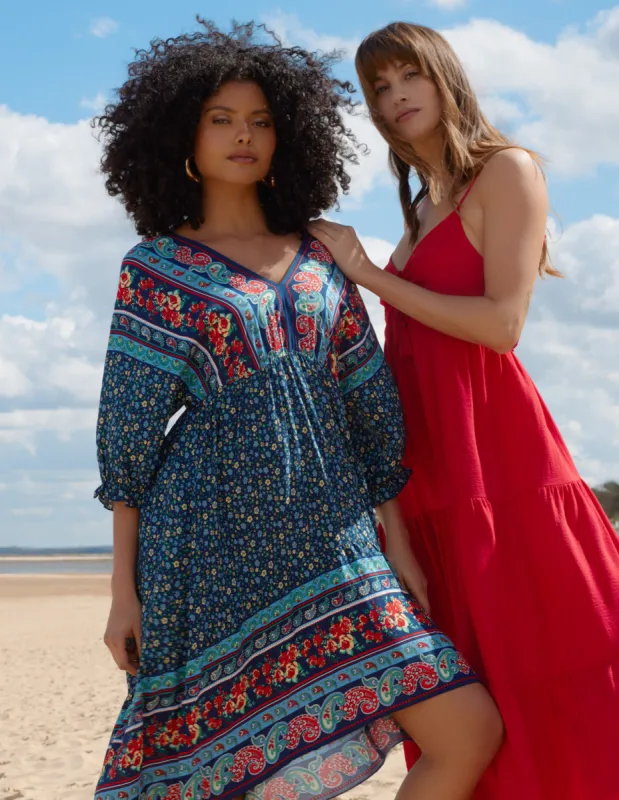 V Neck Batwing High Low Dress sold by Blue Vanilla