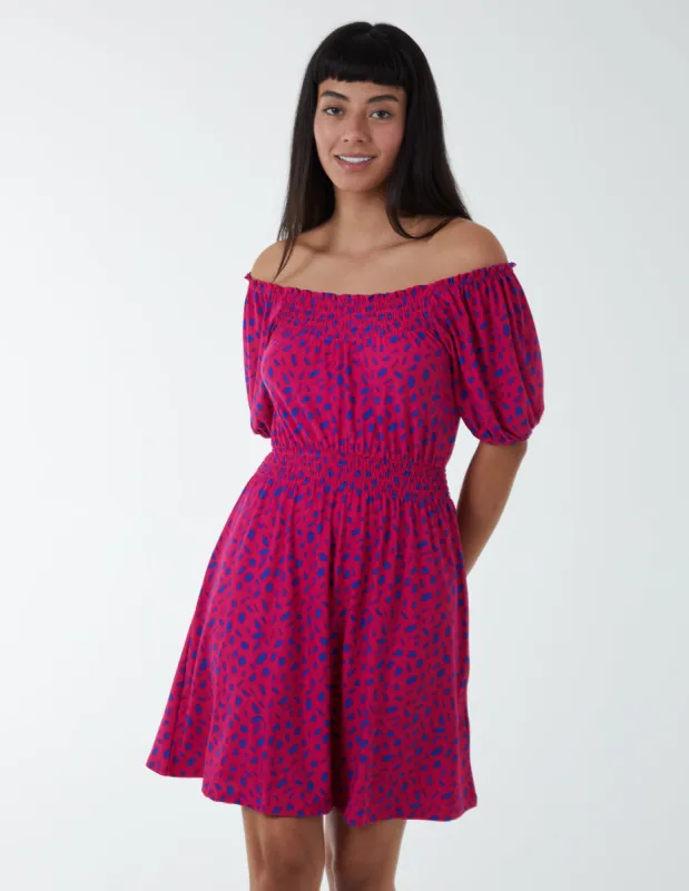 Scoop Shirred Blouse Mini Dress sold by Blue Vanilla