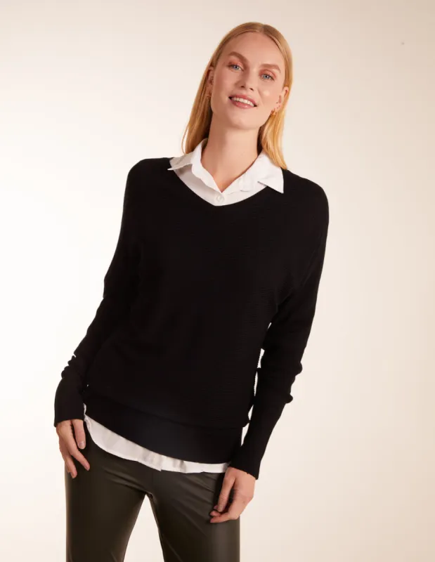 V Neck Ribbed Jumper sold by Blue Vanilla
