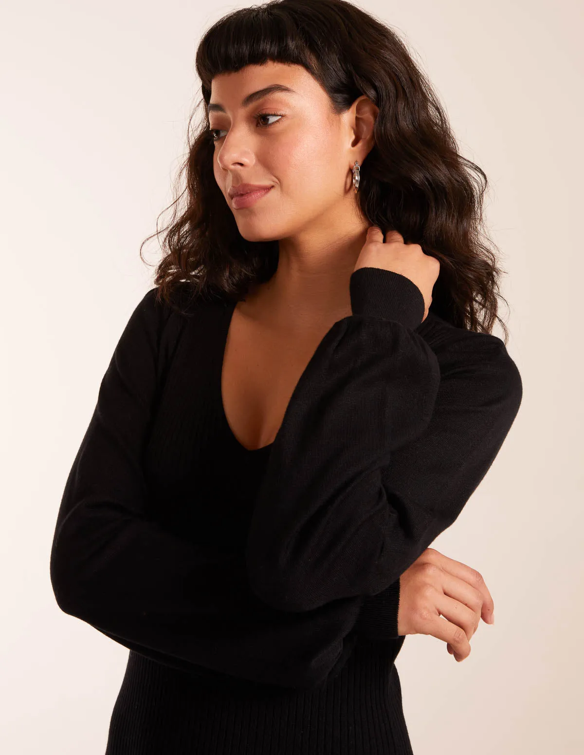 V Neck Bodycon Dress sold by Blue Vanilla product image thumbnail 3