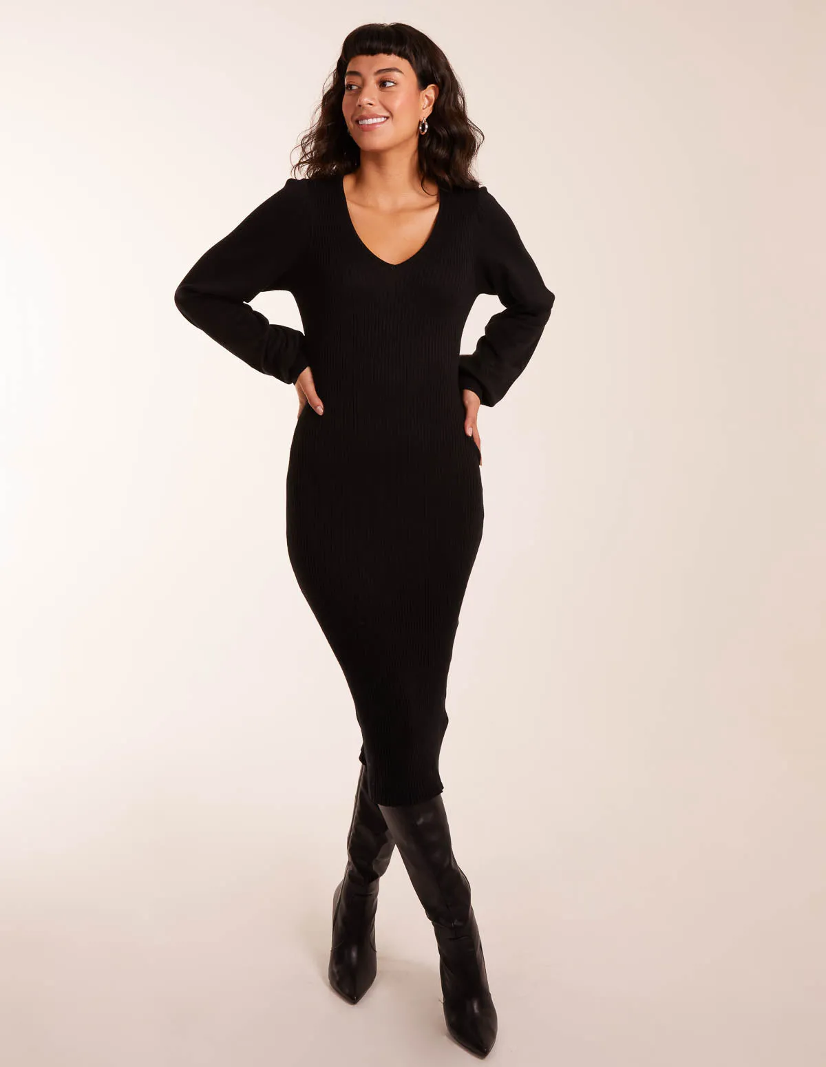 V Neck Bodycon Dress sold by Blue Vanilla product image thumbnail 4