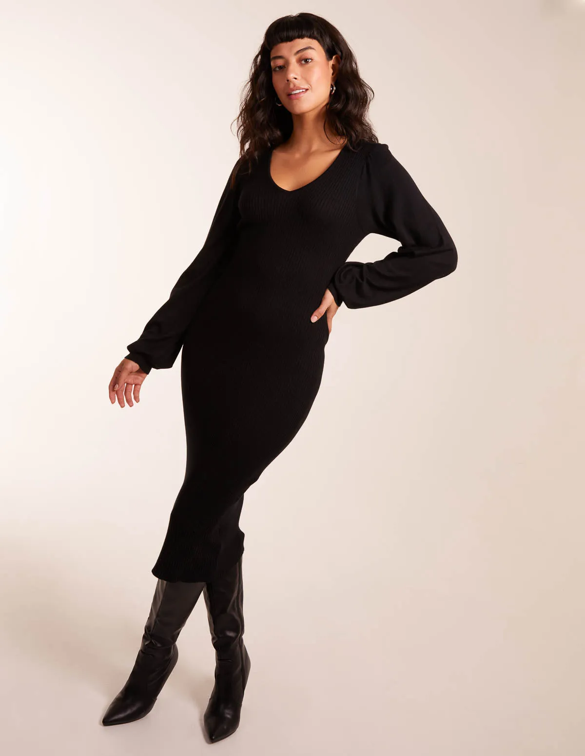 V Neck Bodycon Dress sold by Blue Vanilla product image thumbnail 2