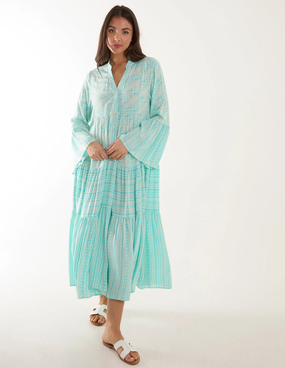 Tiered Maxi Long Sleeve Dress sold by Blue Vanilla product image thumbnail 2