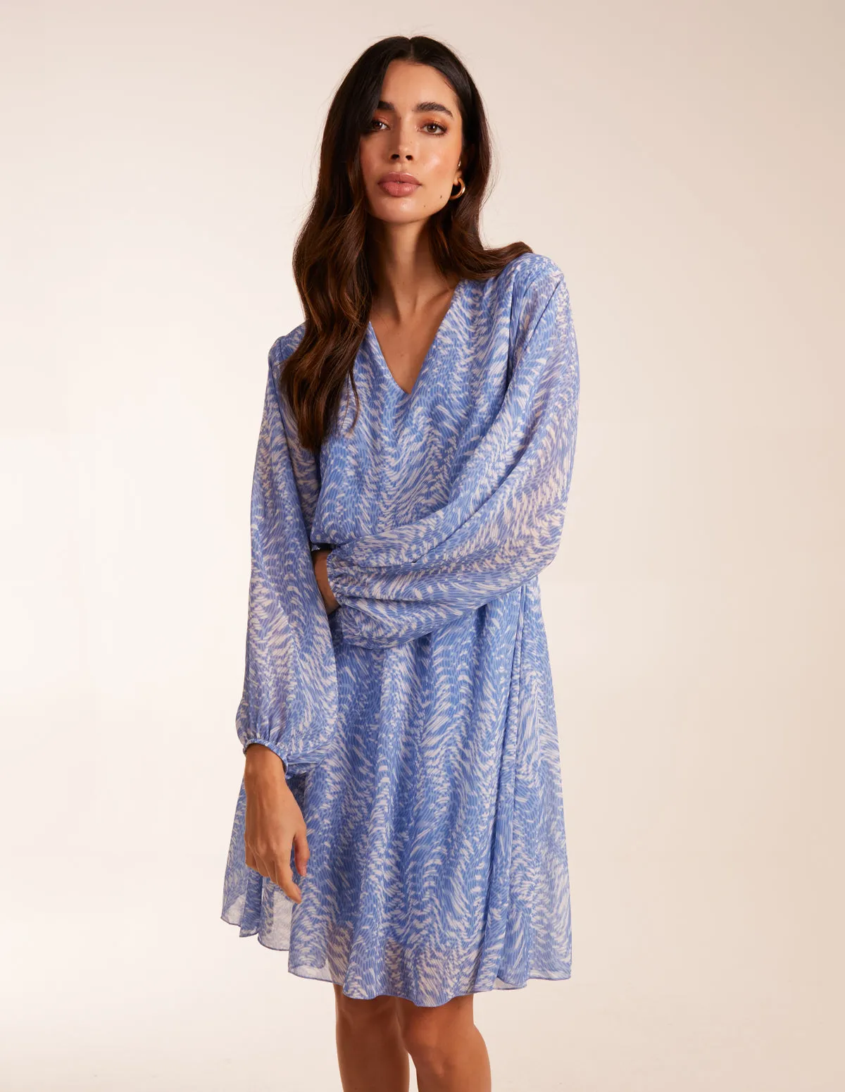 V Neck Chiffon Mini Dress sold by Blue Vanilla