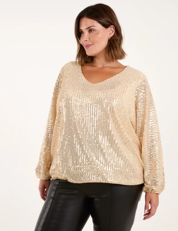 Curve Sequin Batwing Blouse sold by Blue Vanilla