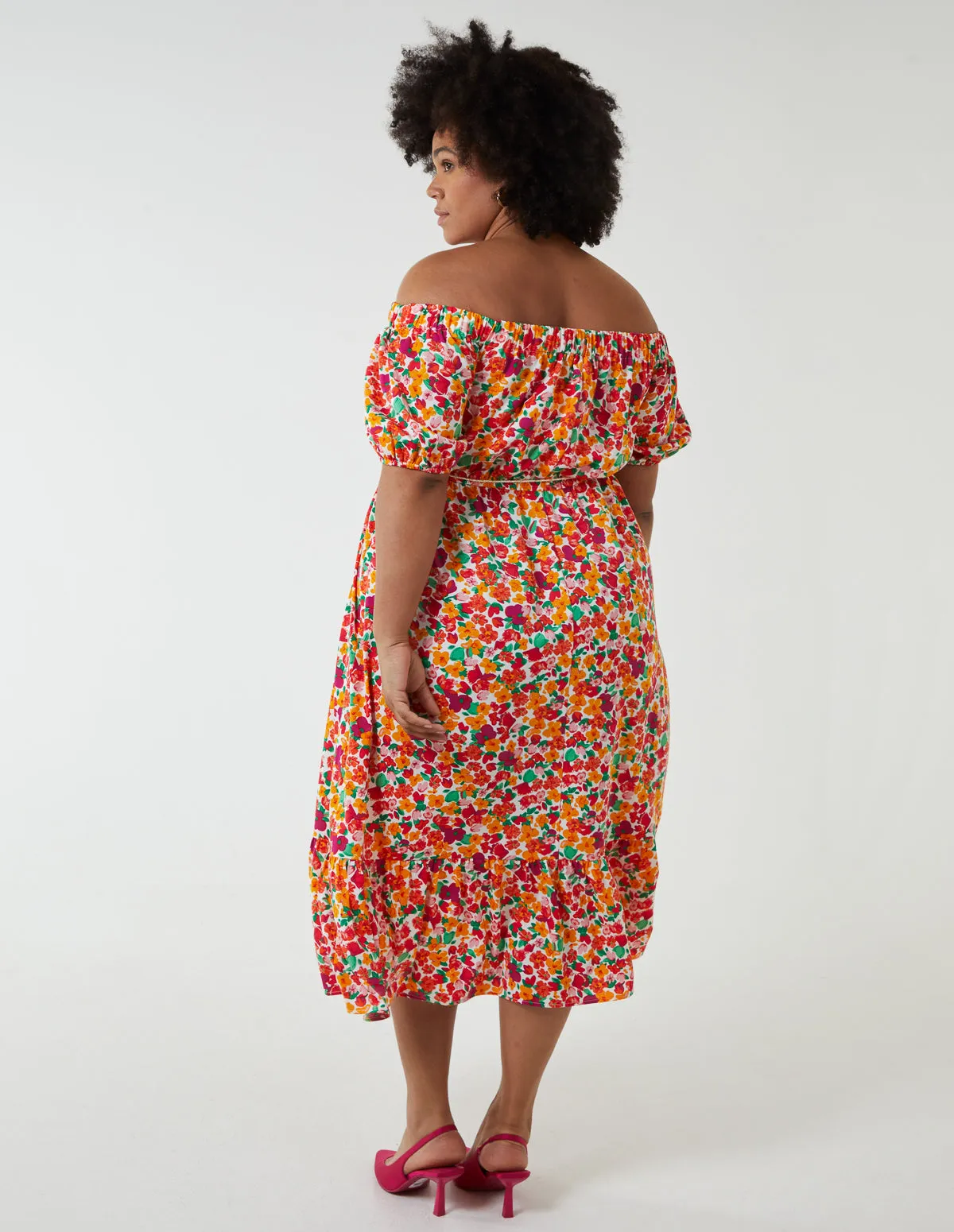 Curve Bardot Midi Dress With Frill Hem sold by Blue Vanilla product image thumbnail 4