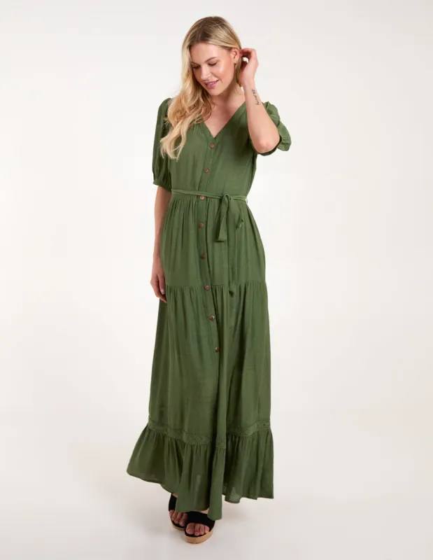 Button Through Tie Maxi Dress sold by Blue Vanilla
