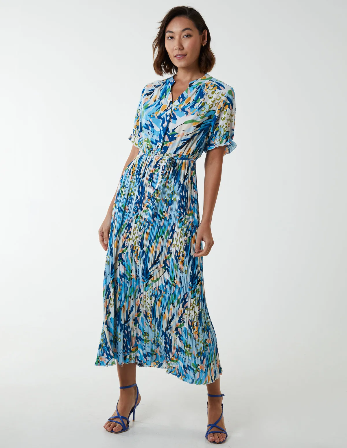 Abstract Pleated Maxi Dress sold by Blue Vanilla product image thumbnail 3