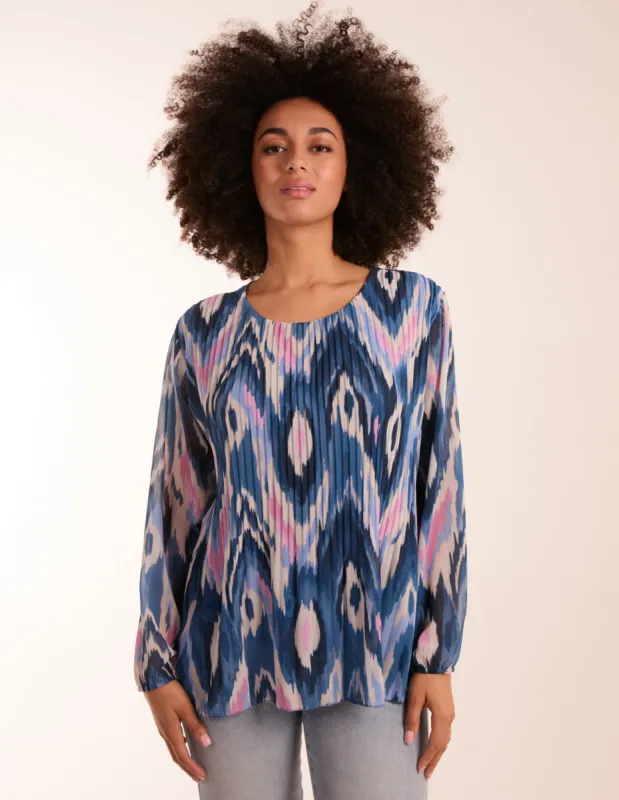 Pleated Print Top sold by Blue Vanilla