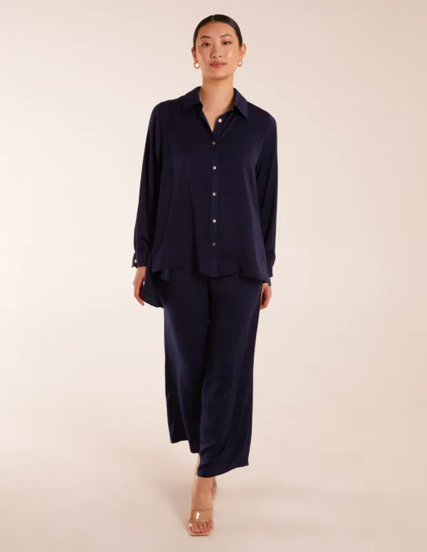 Long Sleeve Shirt & Wide Leg Trouser Set sold by Blue Vanilla