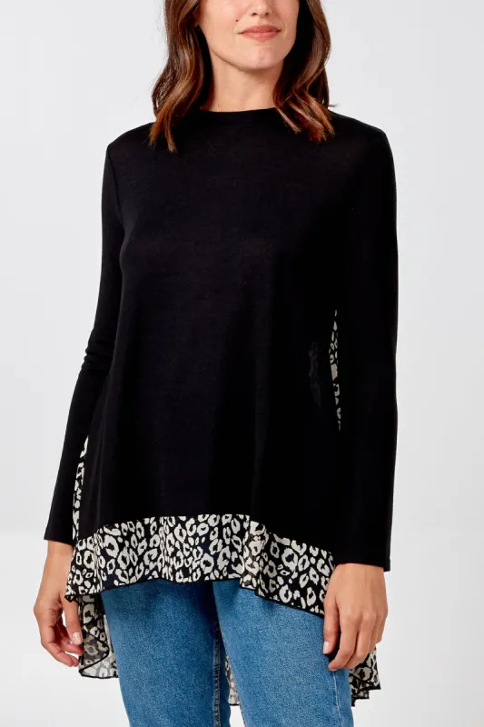 Leopard Chiffon Insert Tunic sold by Blue Vanilla