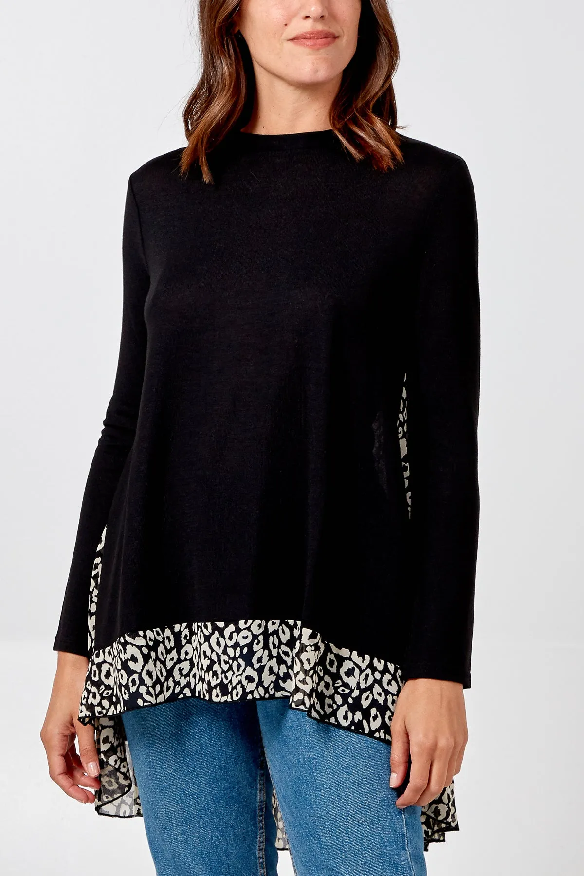 Leopard Chiffon Insert Tunic sold by Blue Vanilla