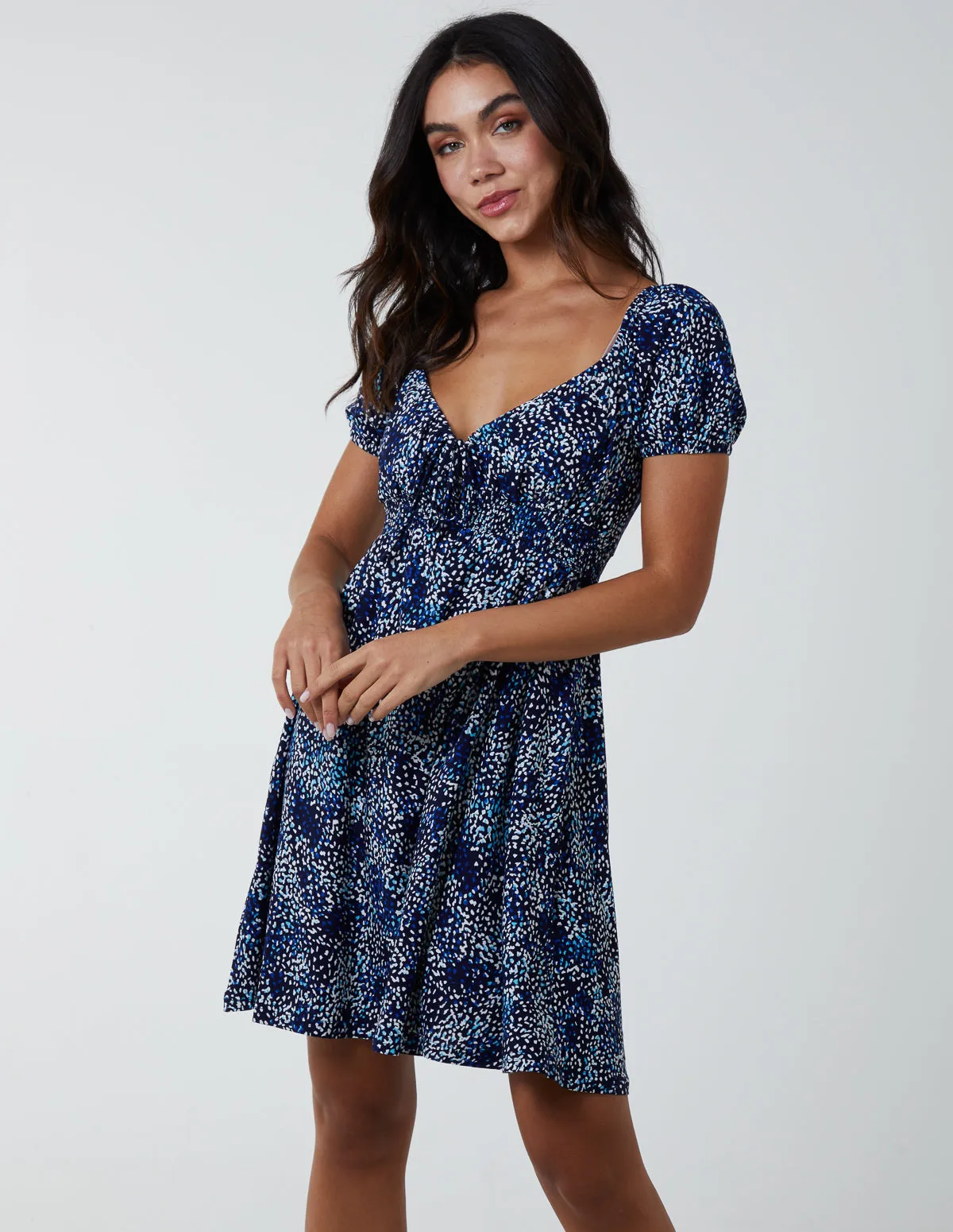 Shirred Sweetheart Mini Dress sold by Blue Vanilla product image thumbnail 2