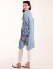 Cold Wash Cross Hatch Long Line Shirt sold by Blue Vanilla