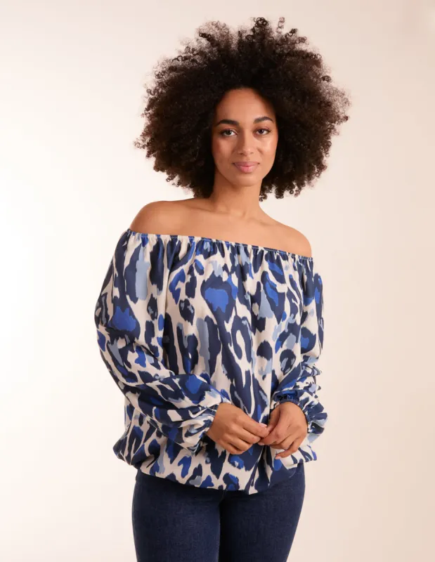 Leopard Print Off Shoulder Top sold by Blue Vanilla