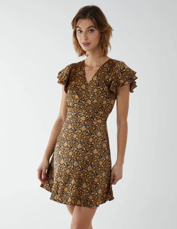 Wrap Frill Mini Dress sold by Blue Vanilla