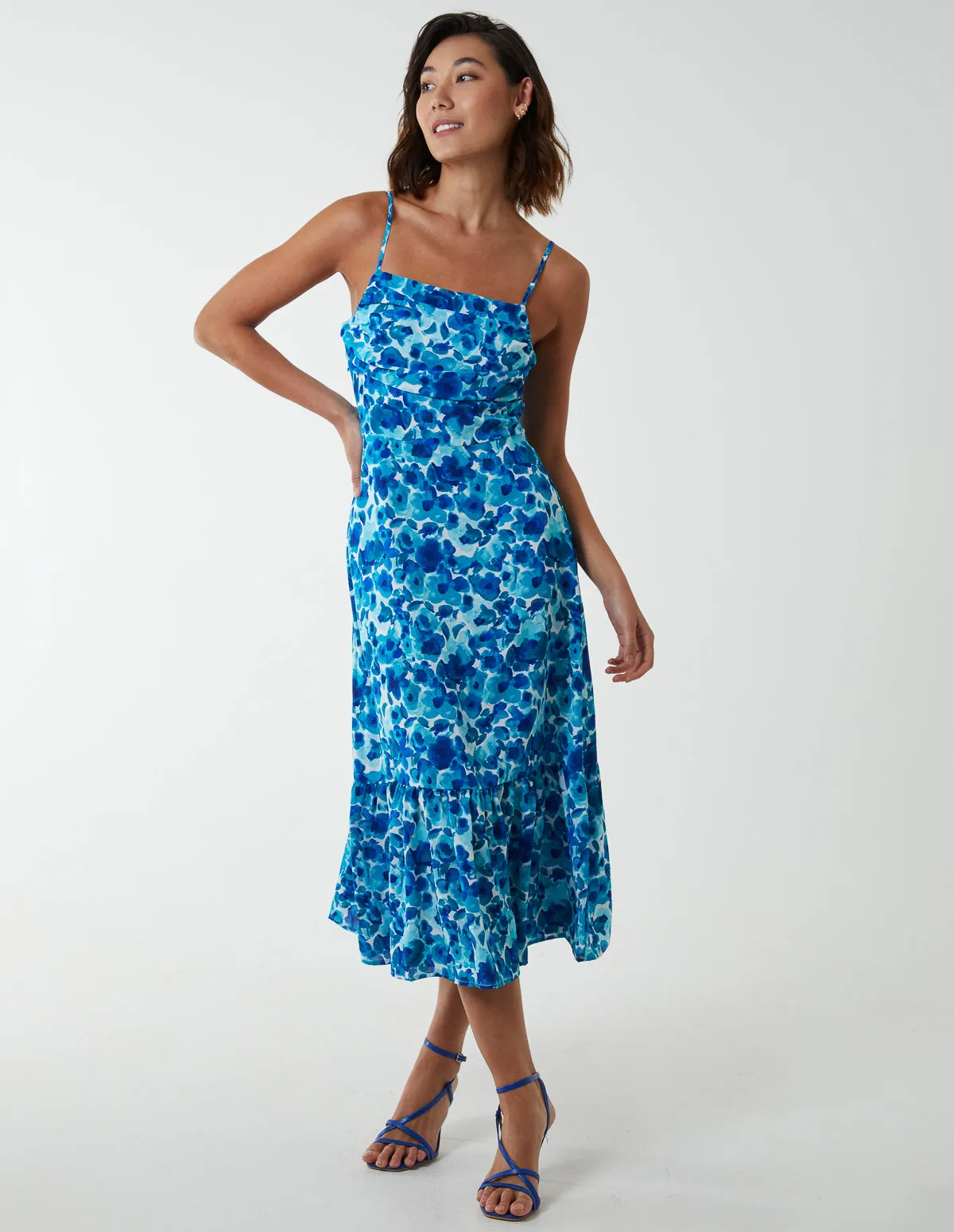 Draped Cowl Neck Midi Dress sold by Blue Vanilla