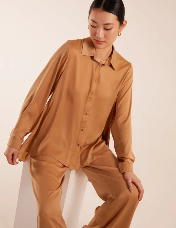 Long Sleeve Shirt & Wide Leg Trouser Set sold by Blue Vanilla