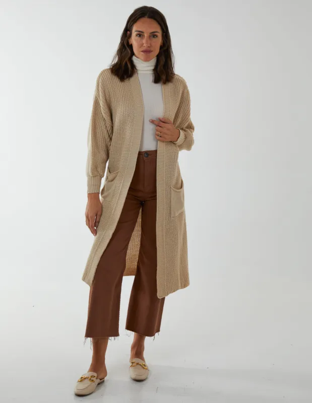 Edge to Edge Knitted Long Cardigan sold by Blue Vanilla