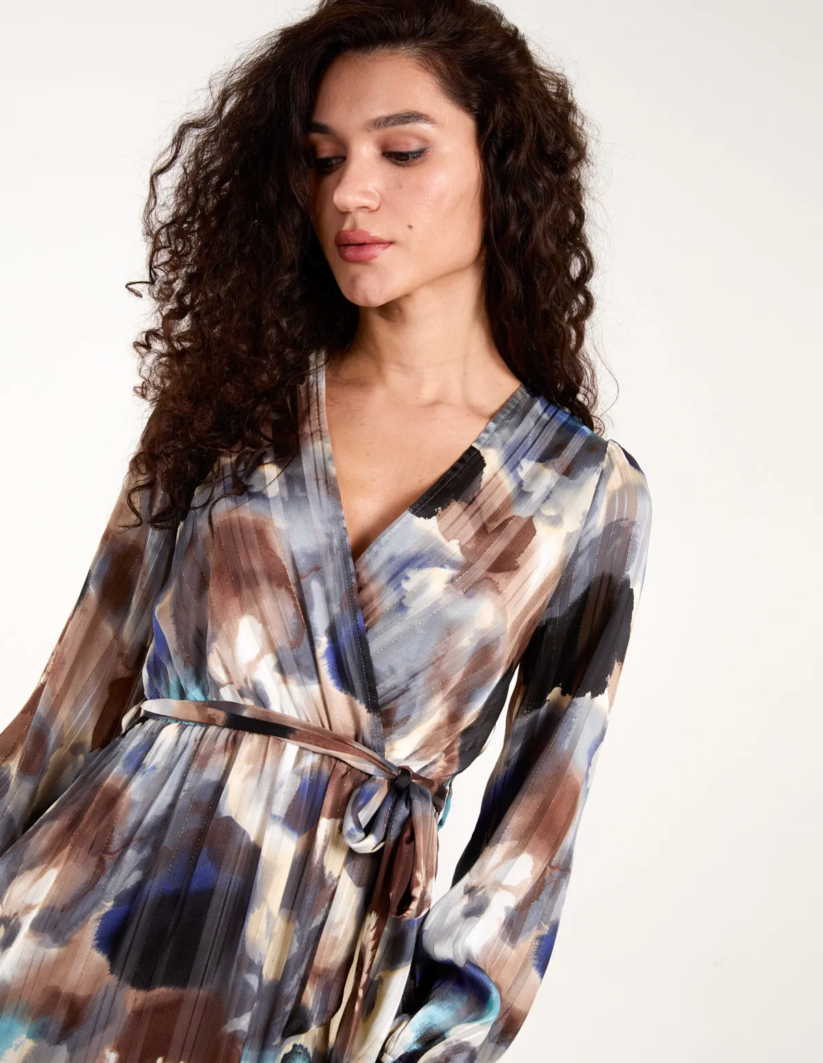 Watercolour Wrap Midi Dress sold by Blue Vanilla product image thumbnail 3