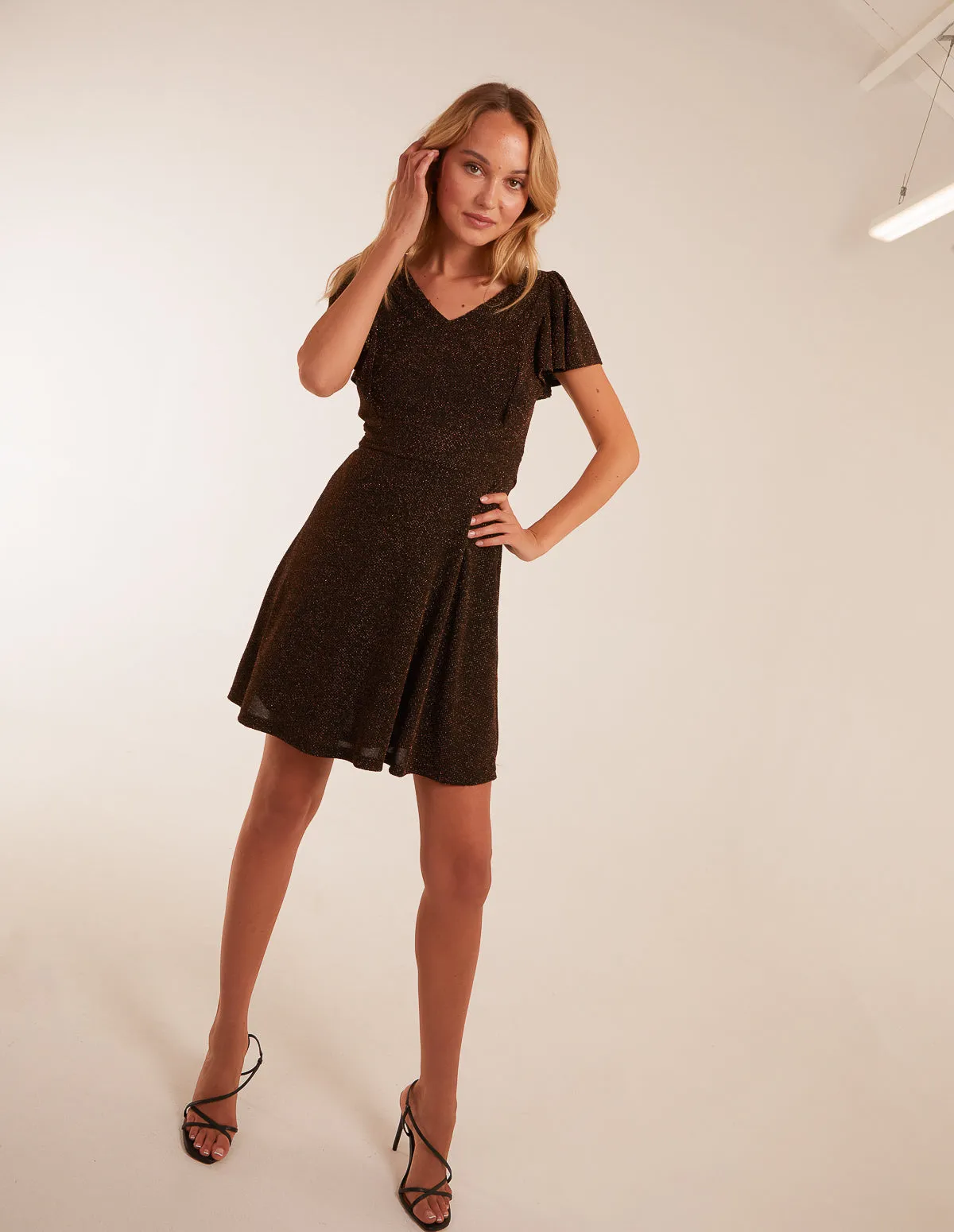 Lurex Flutter Sleeve Mini Dress sold by Blue Vanilla product image thumbnail 3