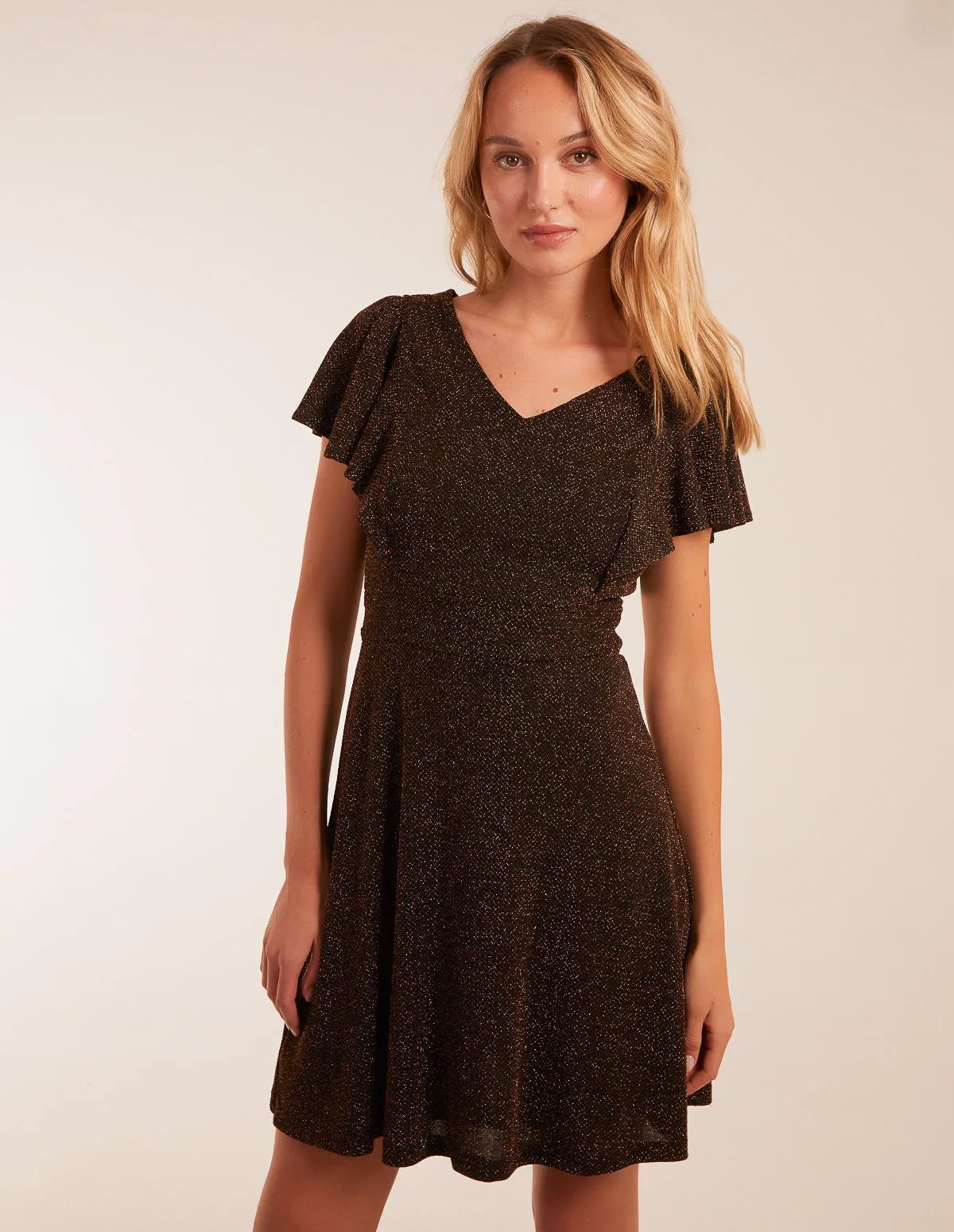Lurex Flutter Sleeve Mini Dress sold by Blue Vanilla product image thumbnail 2