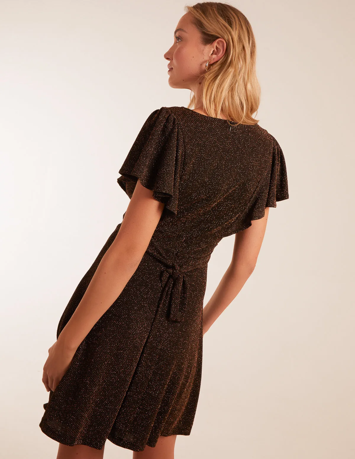 Lurex Flutter Sleeve Mini Dress sold by Blue Vanilla product image thumbnail 4