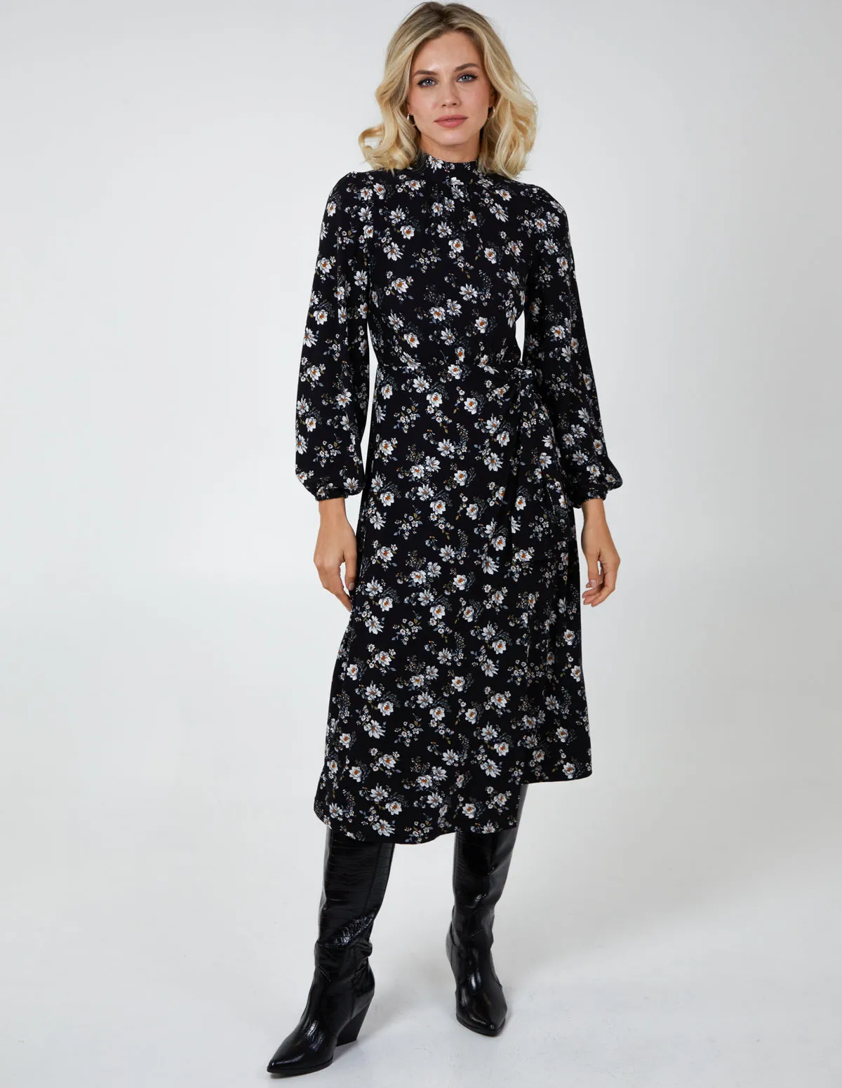 Tie Wrap Midi Dress sold by Blue Vanilla product image thumbnail 4