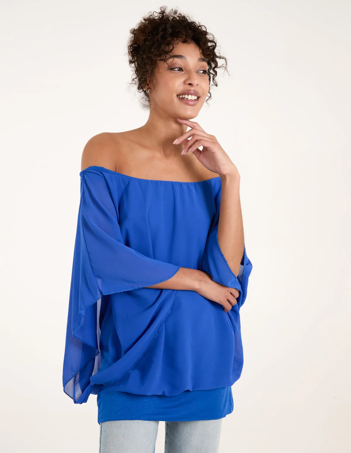 Double Layer Sheer Detail Blouse sold by Blue Vanilla product image thumbnail 2