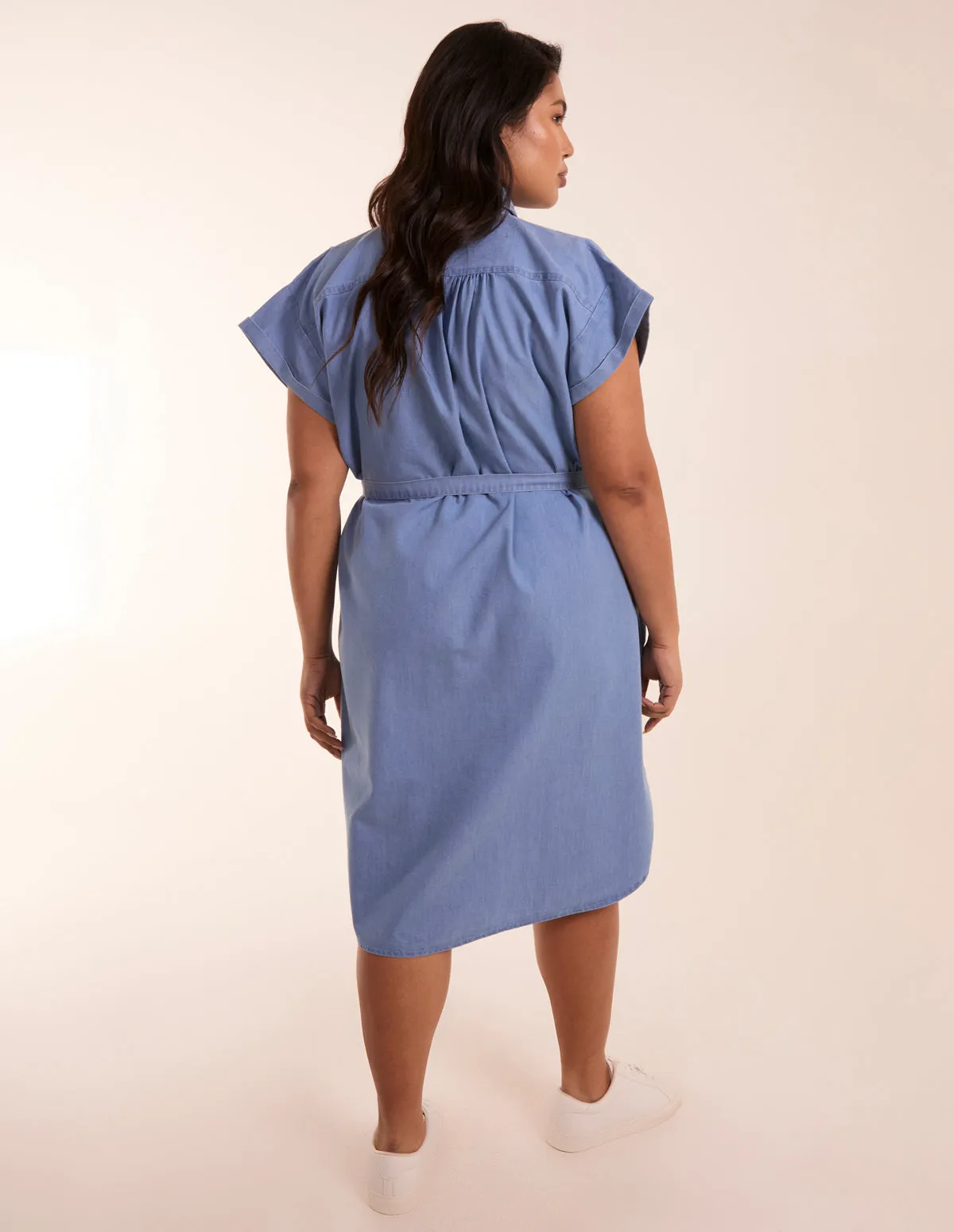 Curve Button Front Shirt Dress sold by Blue Vanilla product image thumbnail 4