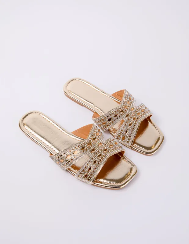 Diamante Flat Sandal sold by Blue Vanilla