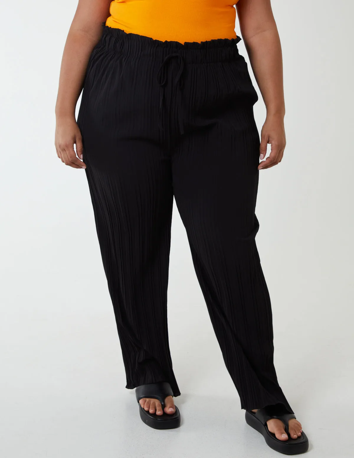 Curve Plain Elasticated Waist Plisse Culotte sold by Blue Vanilla product image thumbnail 2