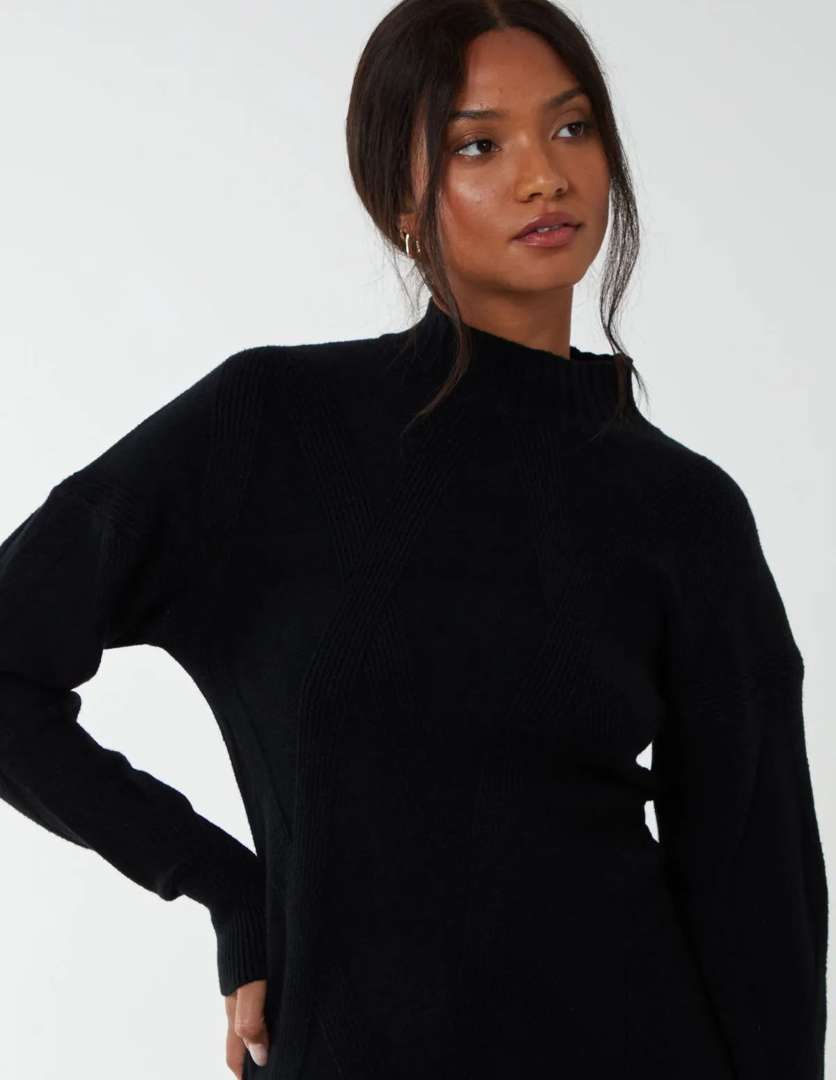 Diamond Print Detail Jumper Dress sold by Blue Vanilla product image thumbnail 3