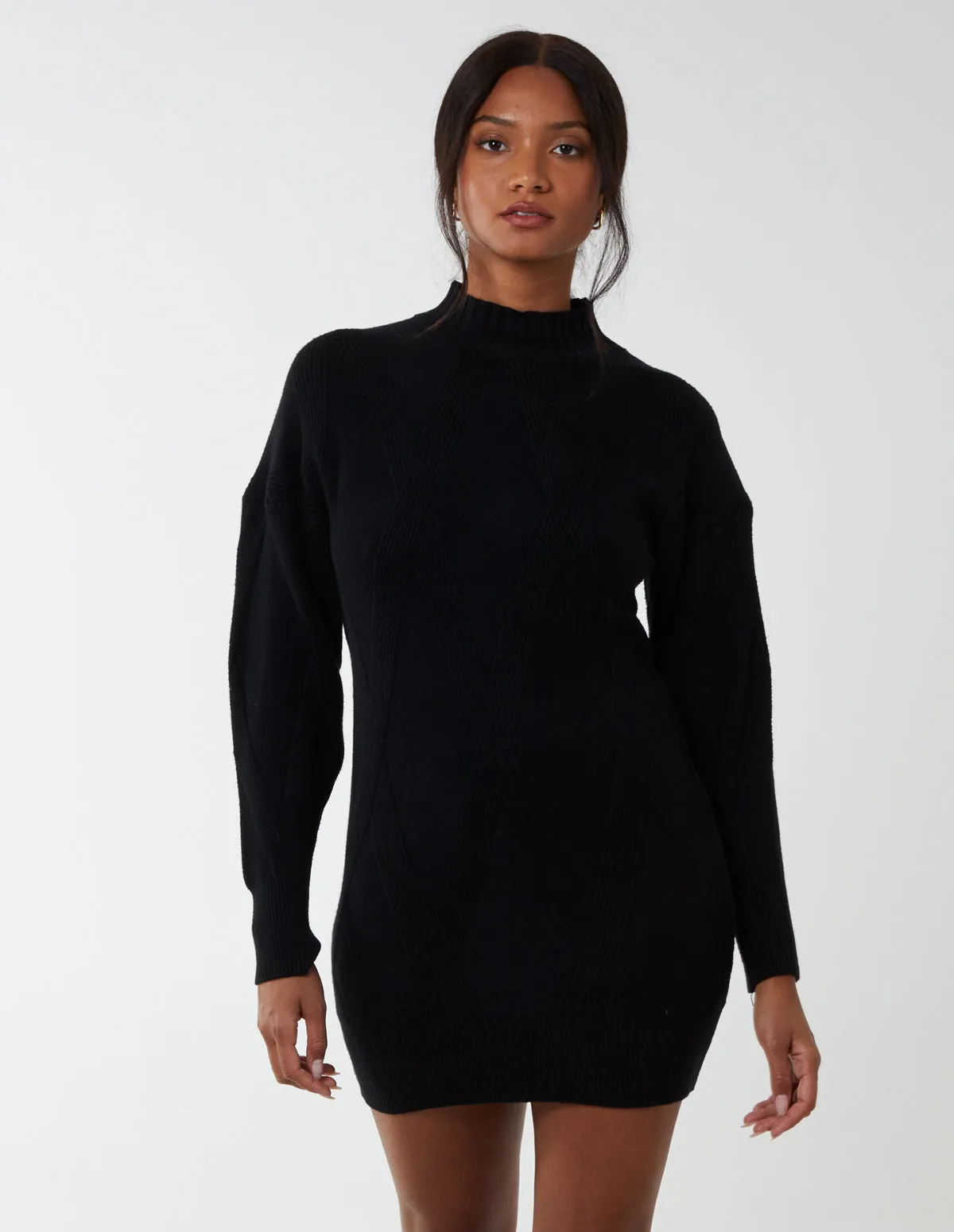 Diamond Print Detail Jumper Dress sold by Blue Vanilla