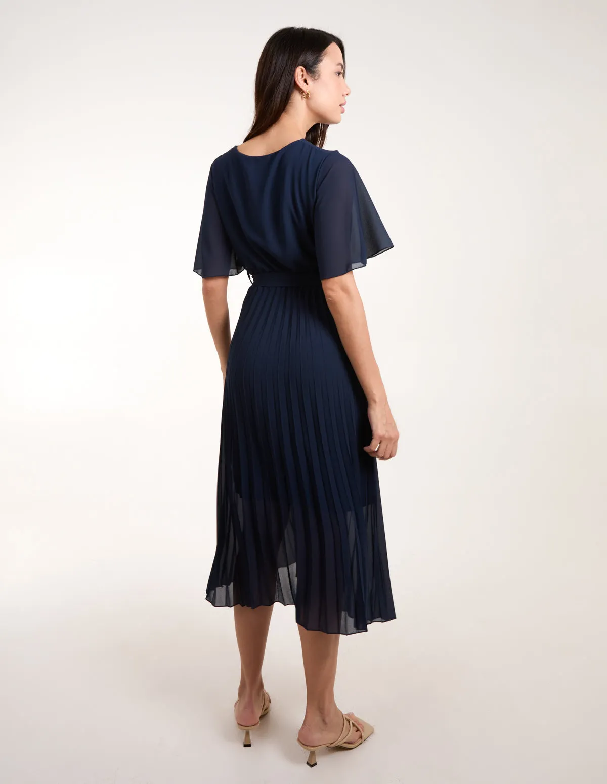 Pleated Wrap Over Belted Dress sold by Blue Vanilla product image thumbnail 4