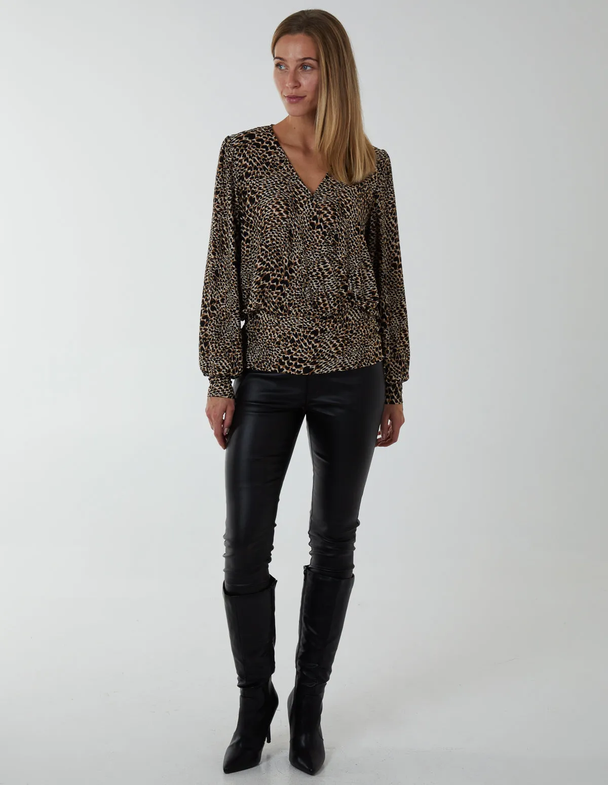 V Neck Elasticated Sleeved And Waist Top sold by Blue Vanilla product image thumbnail 2