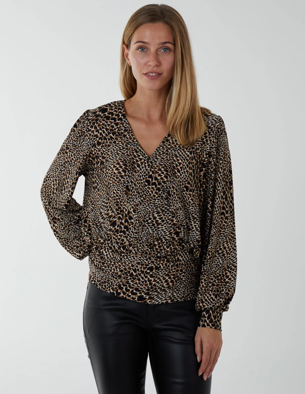 V Neck Elasticated Sleeved And Waist Top sold by Blue Vanilla