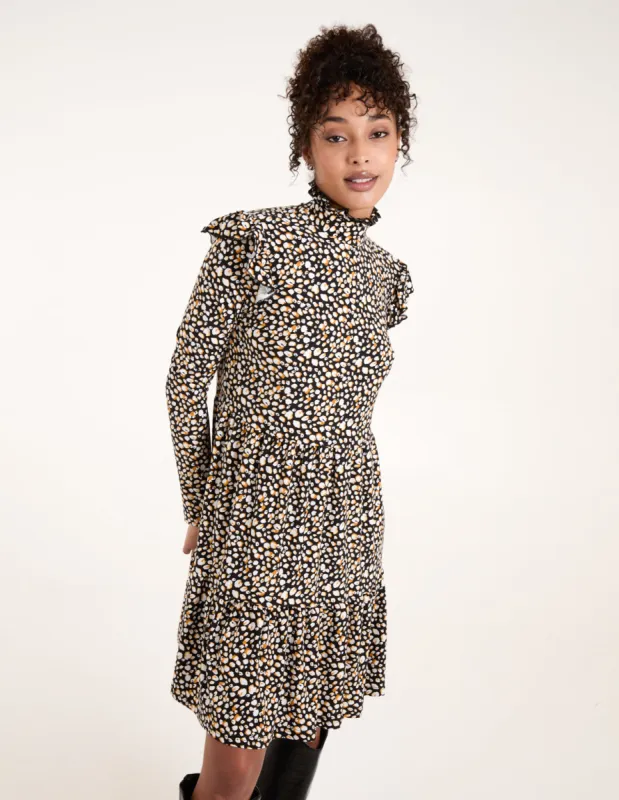 High Neck Frill Shoulder Smock Dress sold by Blue Vanilla