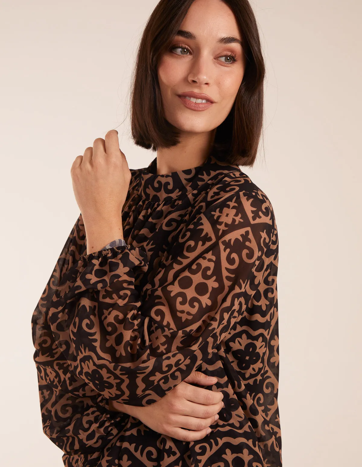 High Neck Baroque Blouse sold by Blue Vanilla product image thumbnail 3