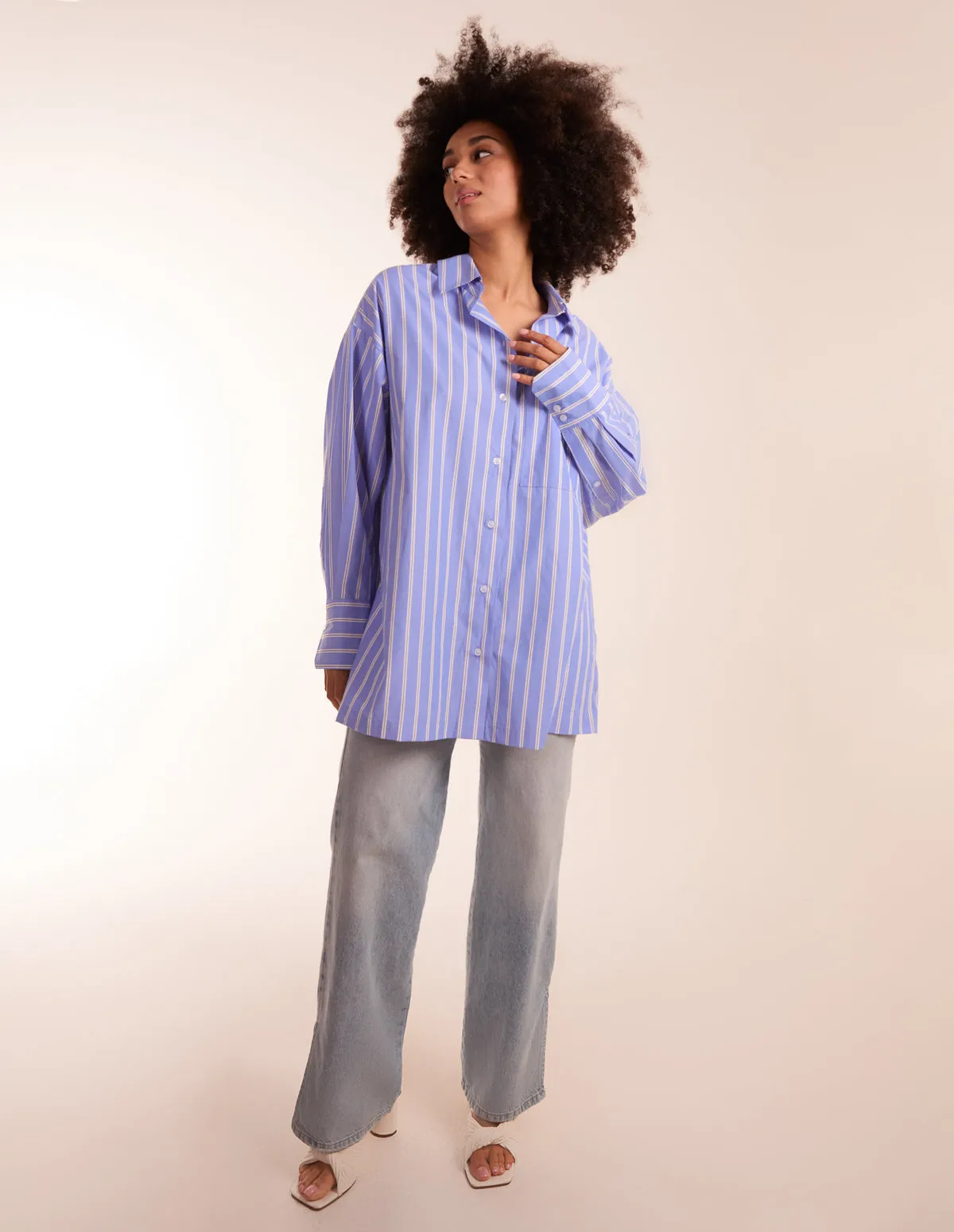Oversized Pinstripe Shirt sold by Blue Vanilla product image thumbnail 2