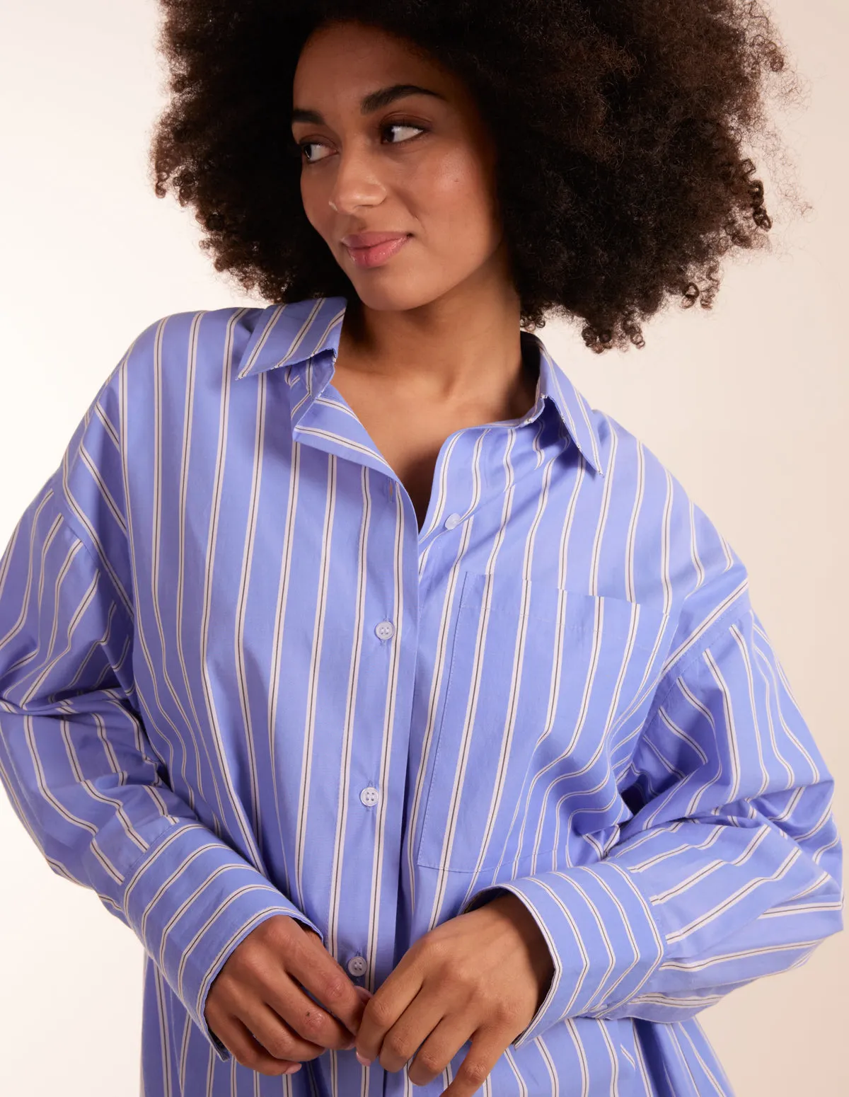 Oversized Pinstripe Shirt sold by Blue Vanilla product image thumbnail 3