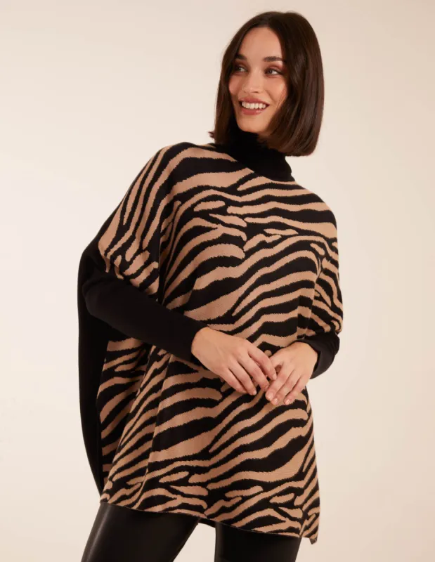 Zebra Print Roll Neck Jumper sold by Blue Vanilla