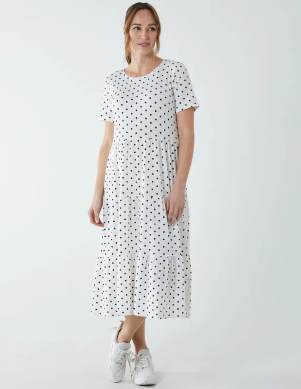 Tiered Smock Midi Dress sold by Blue Vanilla