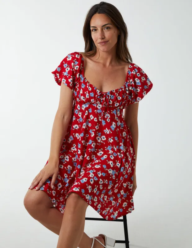 Milkmaid Ruched Bust Short Sleeve Mini Dress sold by Blue Vanilla