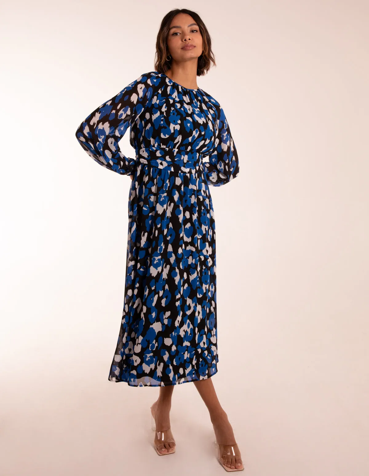 Blue Animal Keyhole Raglan Midi Dress sold by Blue Vanilla