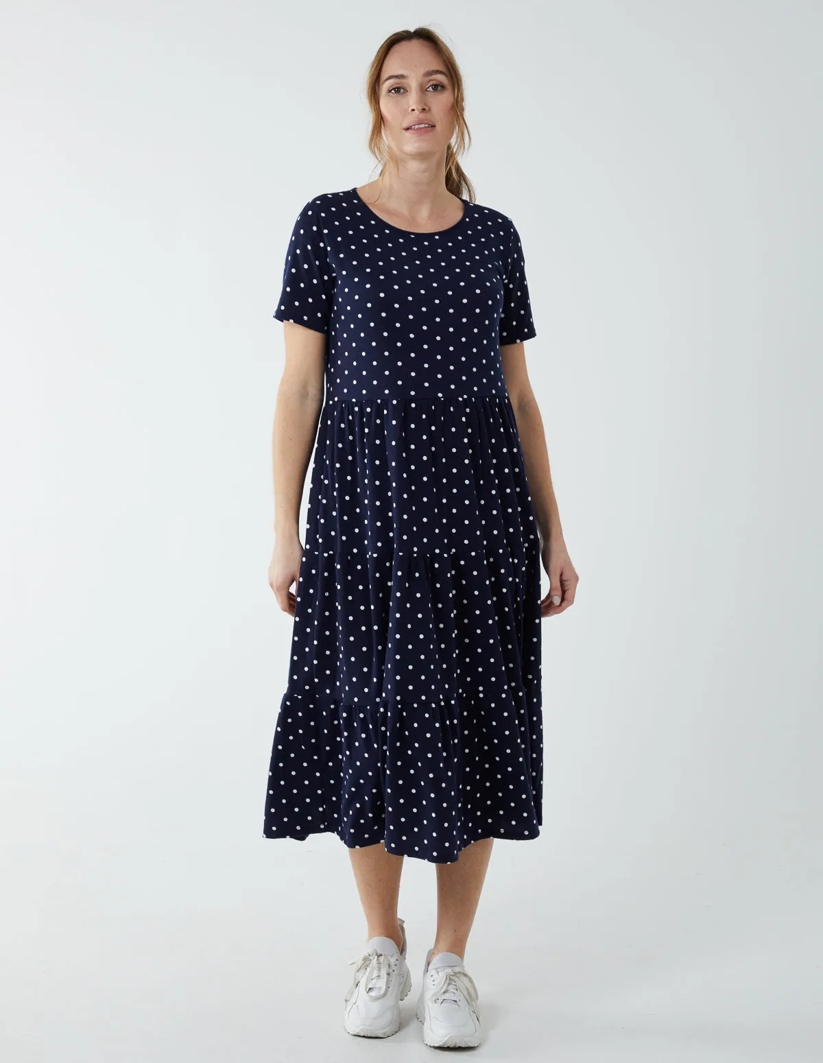 Tiered Smock Midi Dress sold by Blue Vanilla