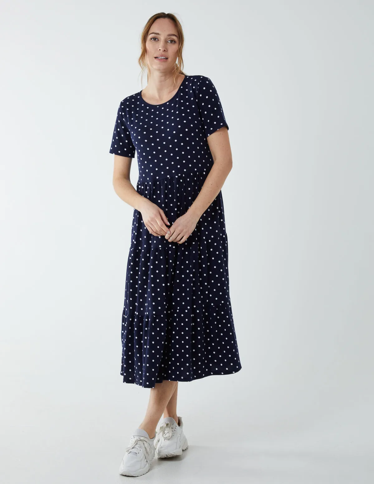 Tiered Smock Midi Dress sold by Blue Vanilla product image thumbnail 3