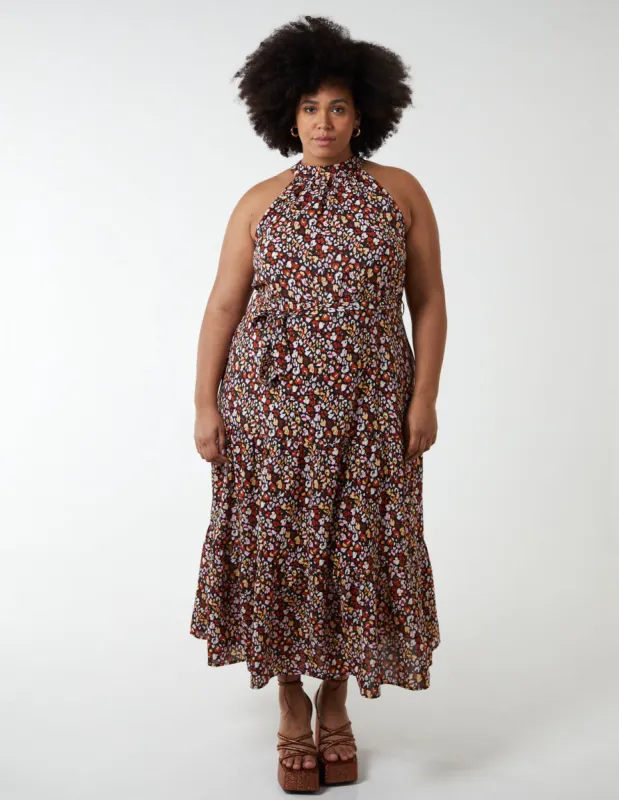 Curve Halter Neck Midi Dress sold by Blue Vanilla