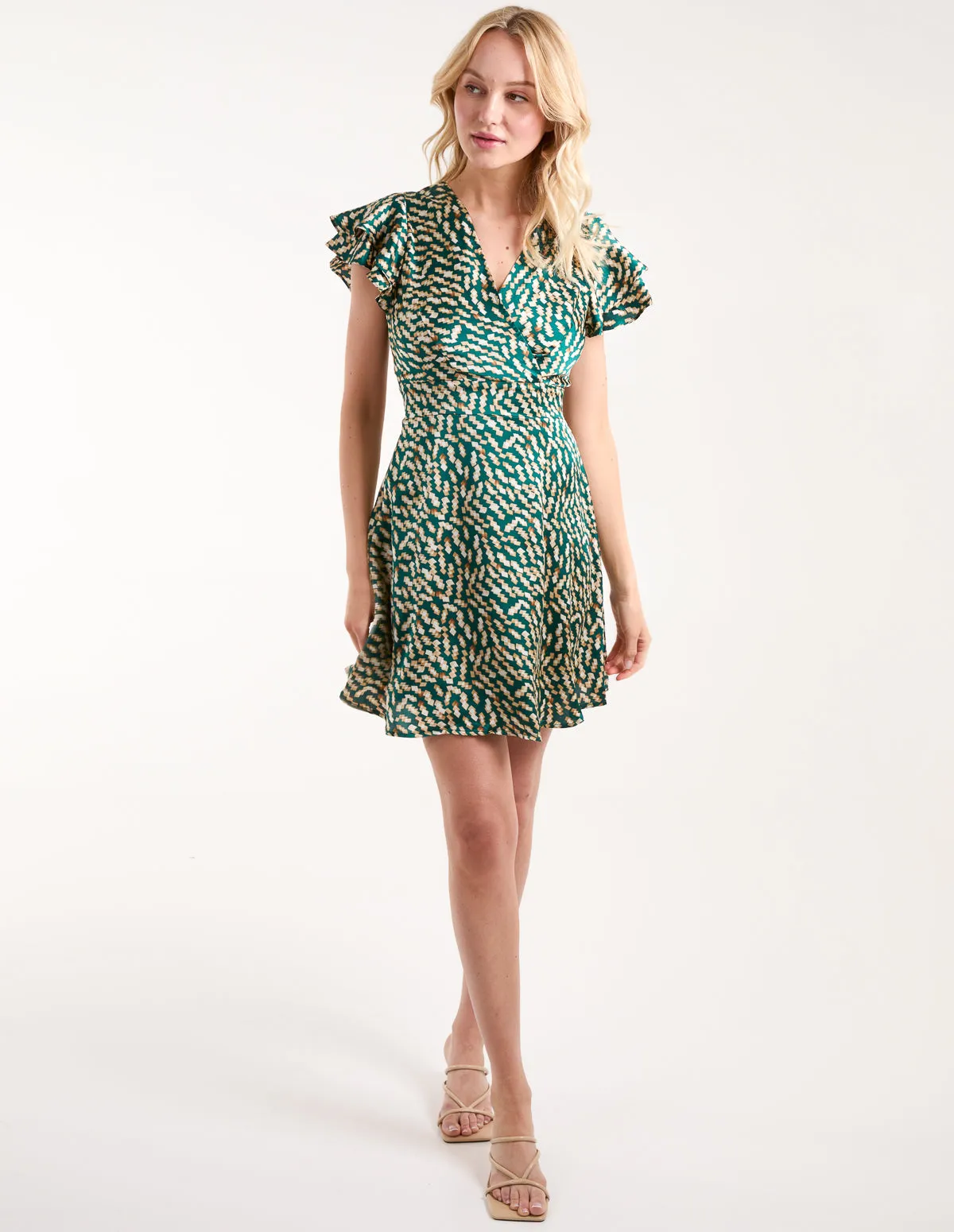 Wrap Ruffle Mini Dress sold by Blue Vanilla product image thumbnail 3